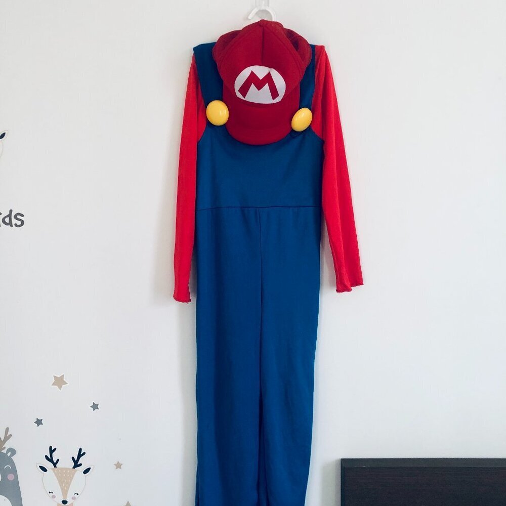 LOfficial Nintendo Super Mario Kids Cosplay Costume - Size 7+ Upgraded Cap!
